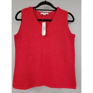 NEW MEDIUM PENDLETON RED Sleeveless Sweater Knit Vest Pullover Grandma